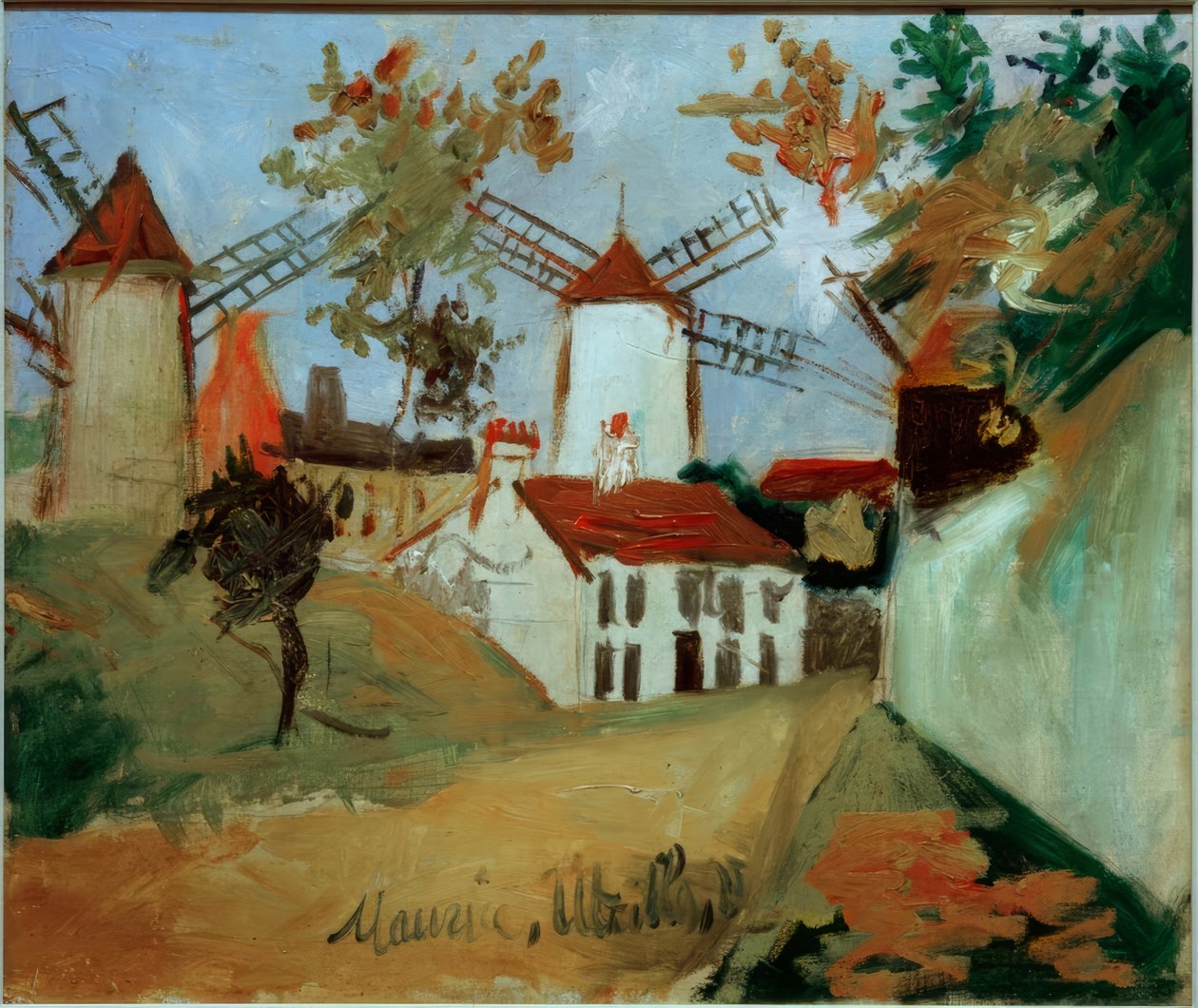 Montmartre három malma alkotó: Maurice Utrillo