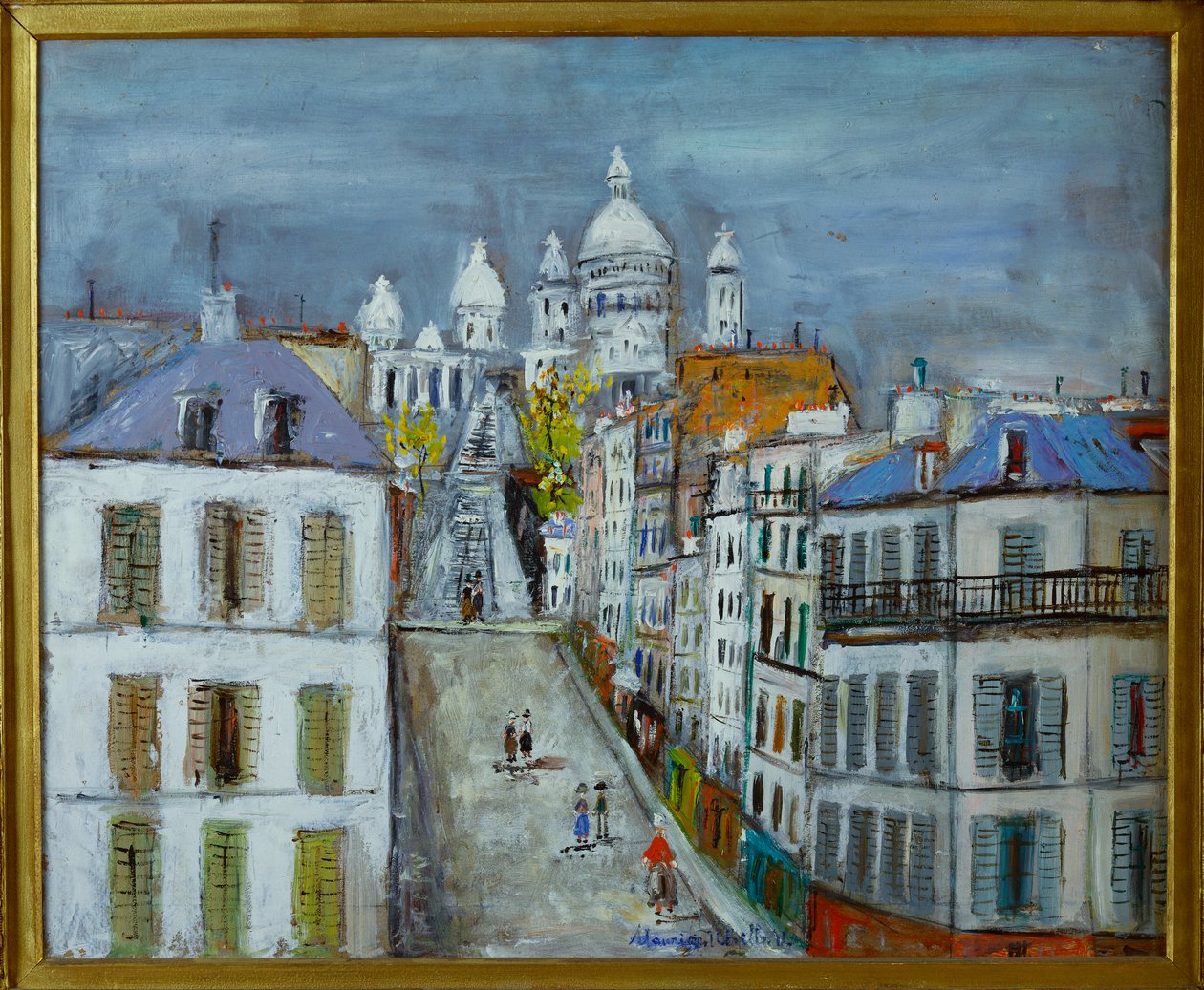Rue Chappe, Montmartre, 1937 körül (olajfestmény kartonon) alkotó: Maurice Utrillo