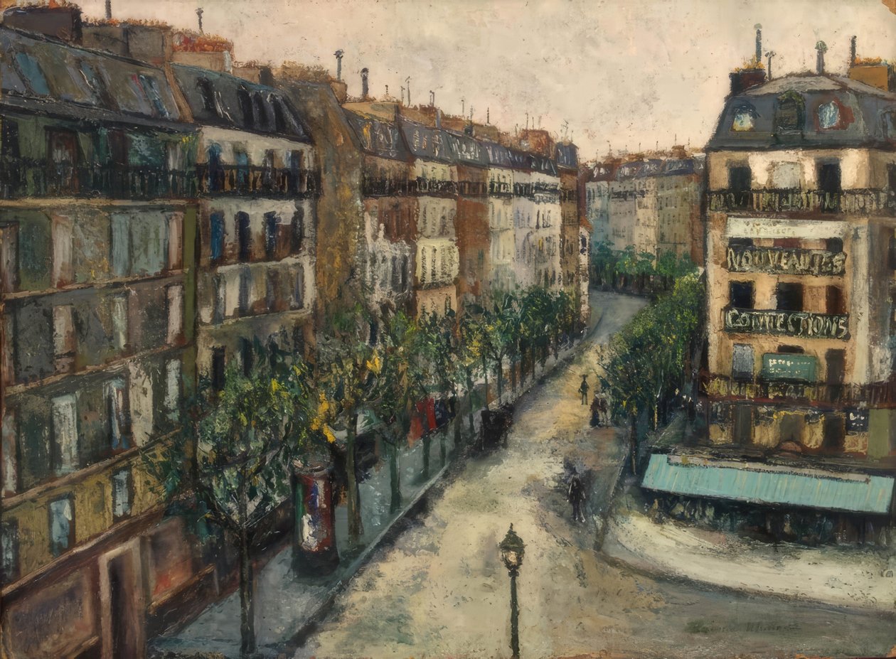 Custine utca Montmartre-ban alkotó: Maurice Utrillo