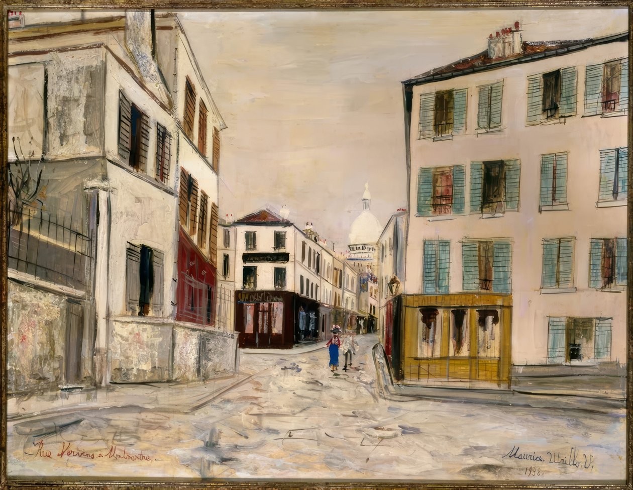 Norvins utca Montmartre-ban alkotó: Maurice Utrillo