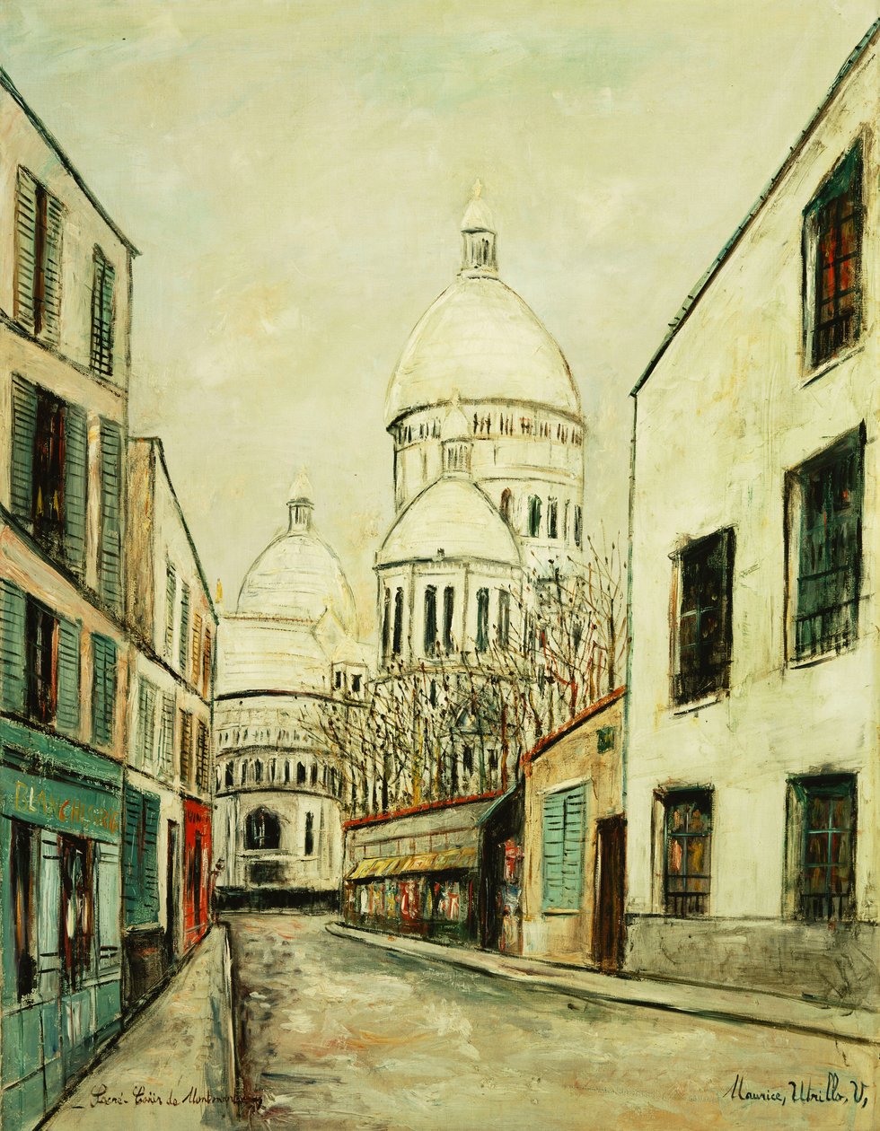 Sacre-Coeur de Montmartre (Rue du Chevalier de la Barre a Montmartre), 1935 körül (olaj, vászon) alkotó: Maurice Utrillo