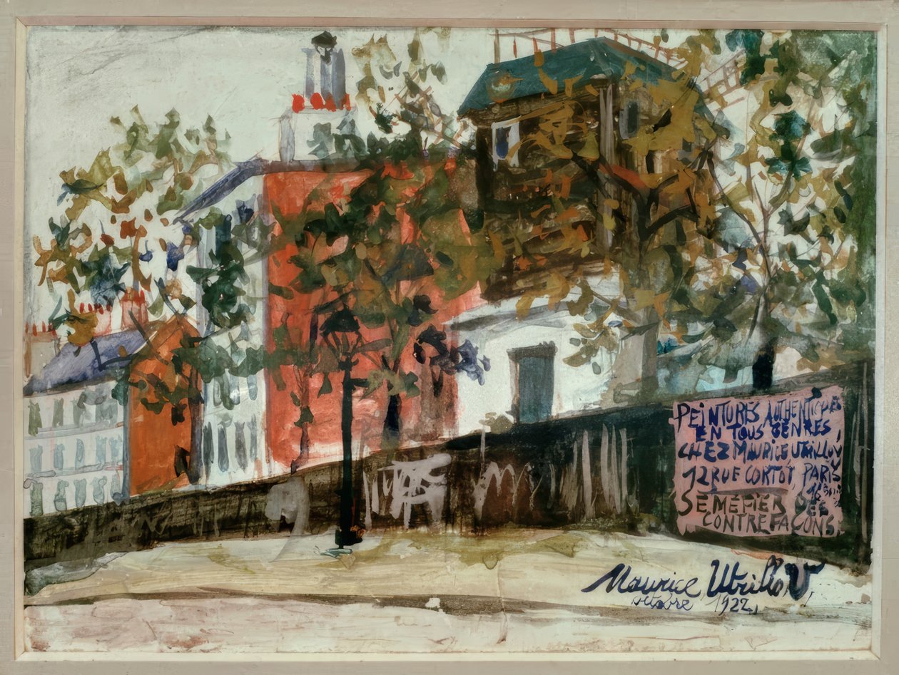 Utca Montmartre-ban alkotó: Maurice Utrillo