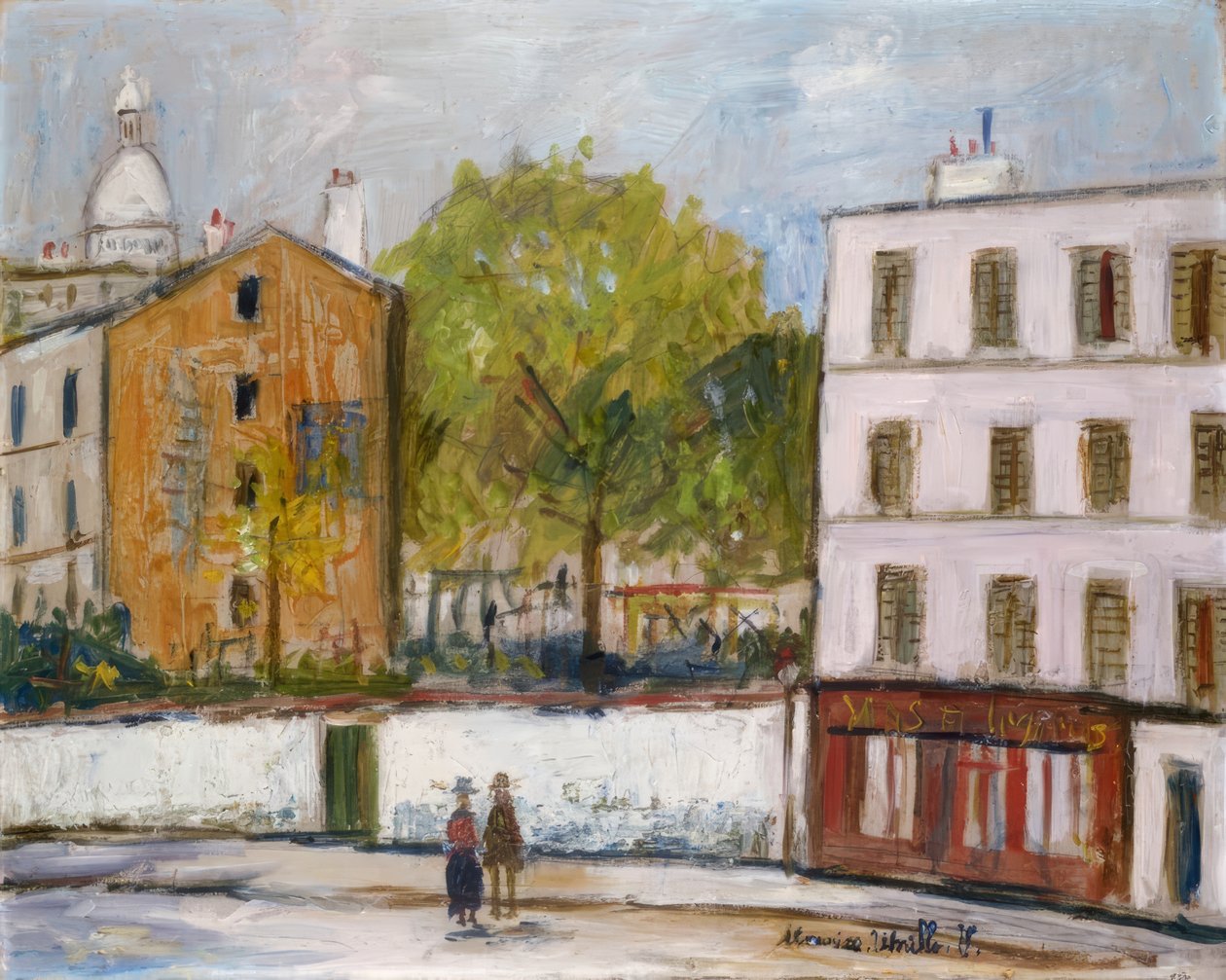Utca Montmartre-ban alkotó: Maurice Utrillo