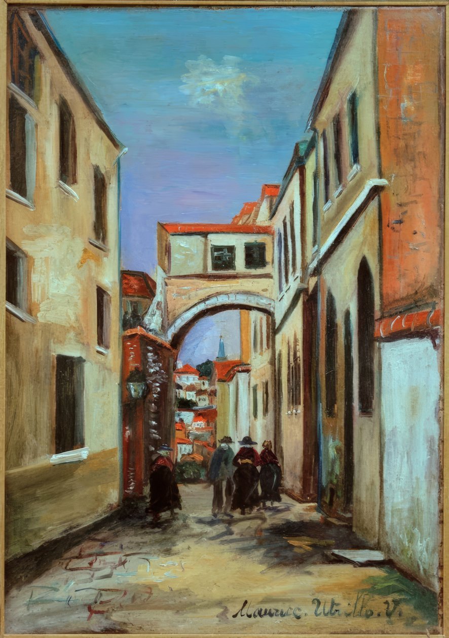 Utca Villefranche-ban alkotó: Maurice Utrillo