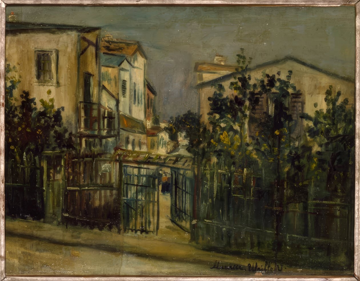 Utcai jelenet Montmartre-ban alkotó: Maurice Utrillo