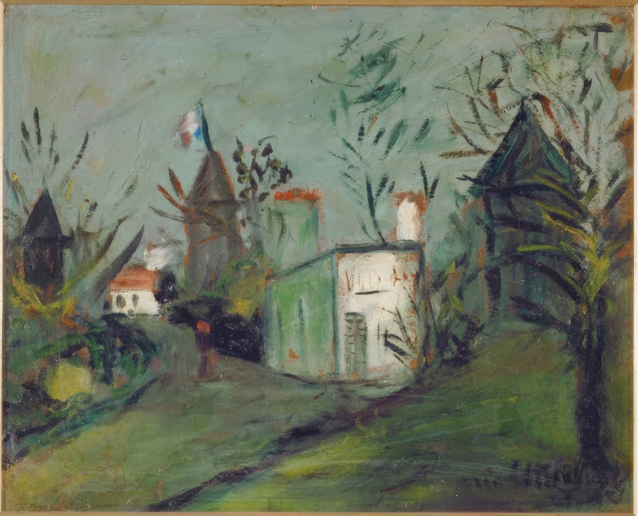 Kilátás Montmartre-ra július 14-én alkotó: Maurice Utrillo