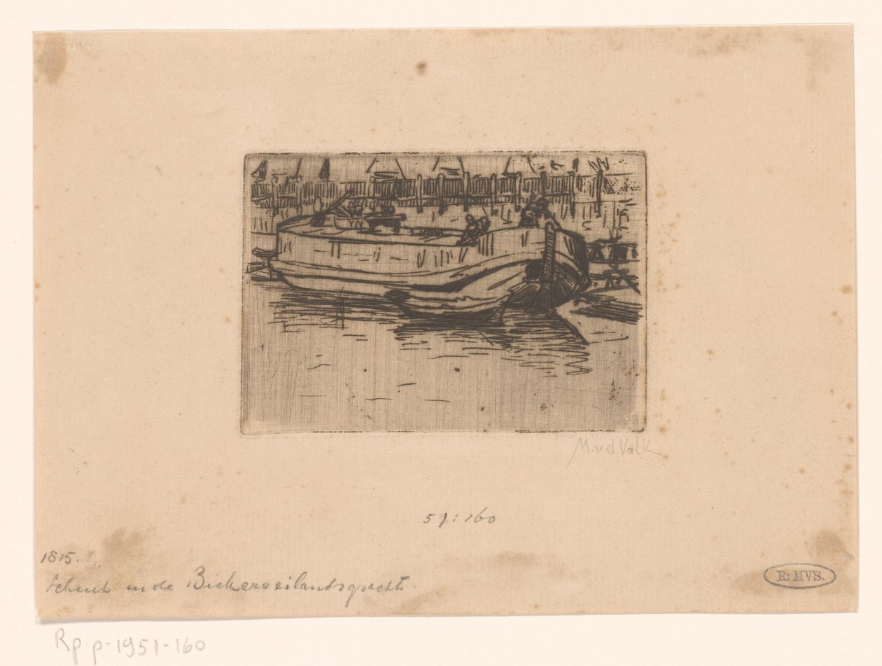 Hajó a Bickersgrachtban, Amszterdamban alkotó: Maurits van der Valk (signed by artist)