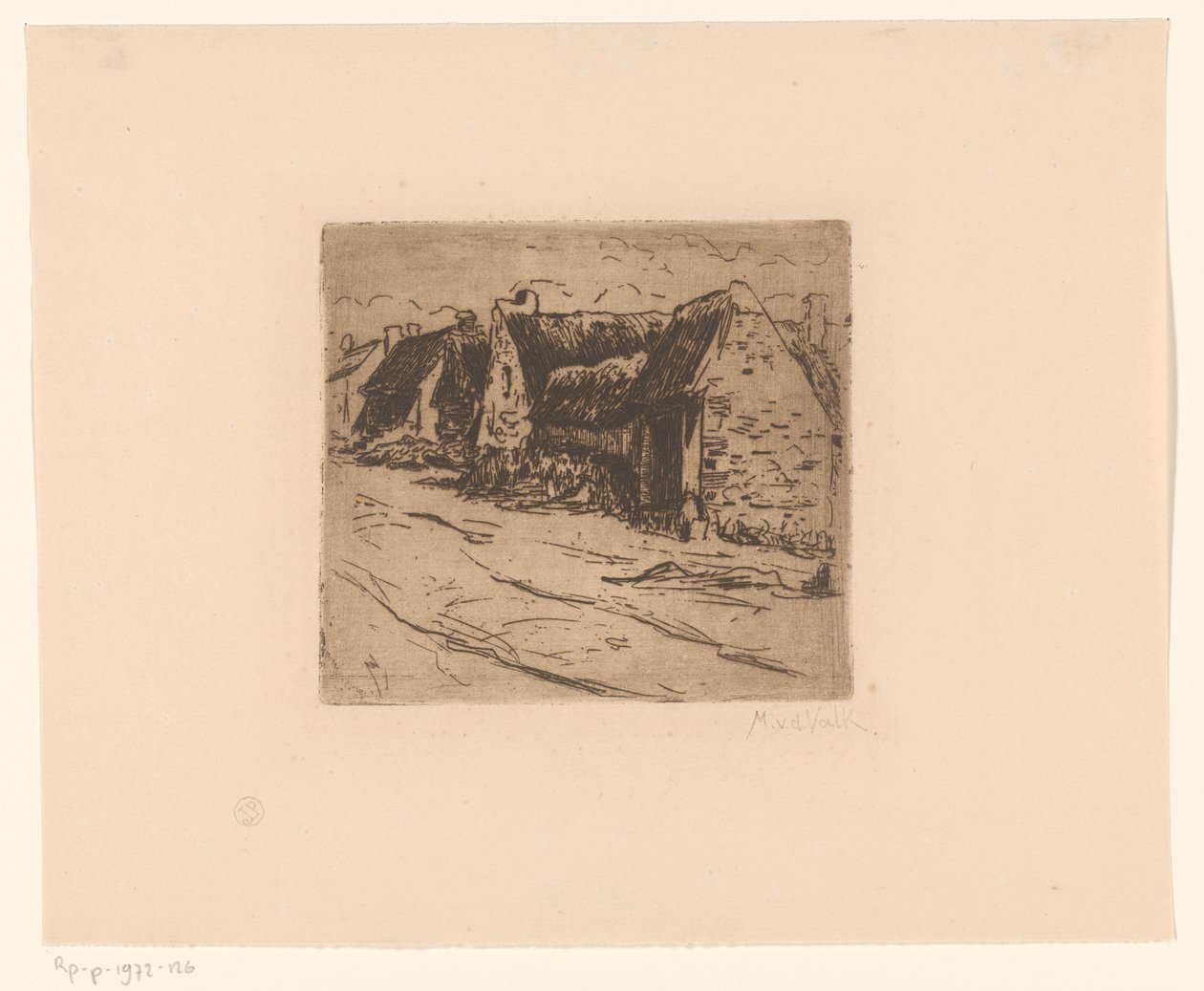 Házak az út mentén alkotó: Maurits van der Valk (signed by artist)