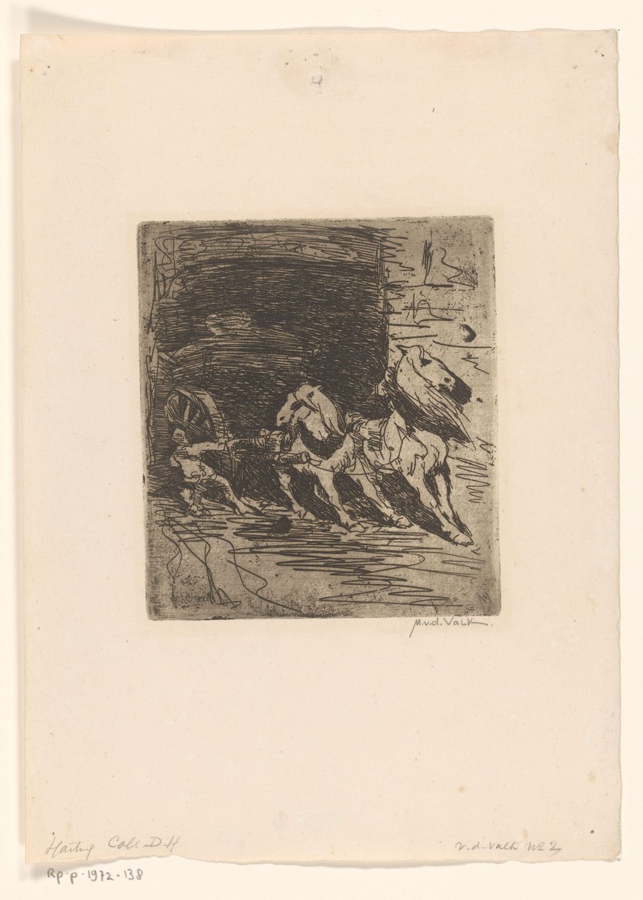 Lovak szekérrel Karrier (eredeti cím) alkotó: Maurits van der Valk (signed by artist)