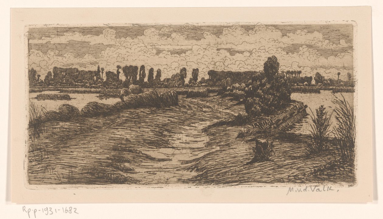 Út a tájon tócsákkal alkotó: Maurits van der Valk (signed by artist)