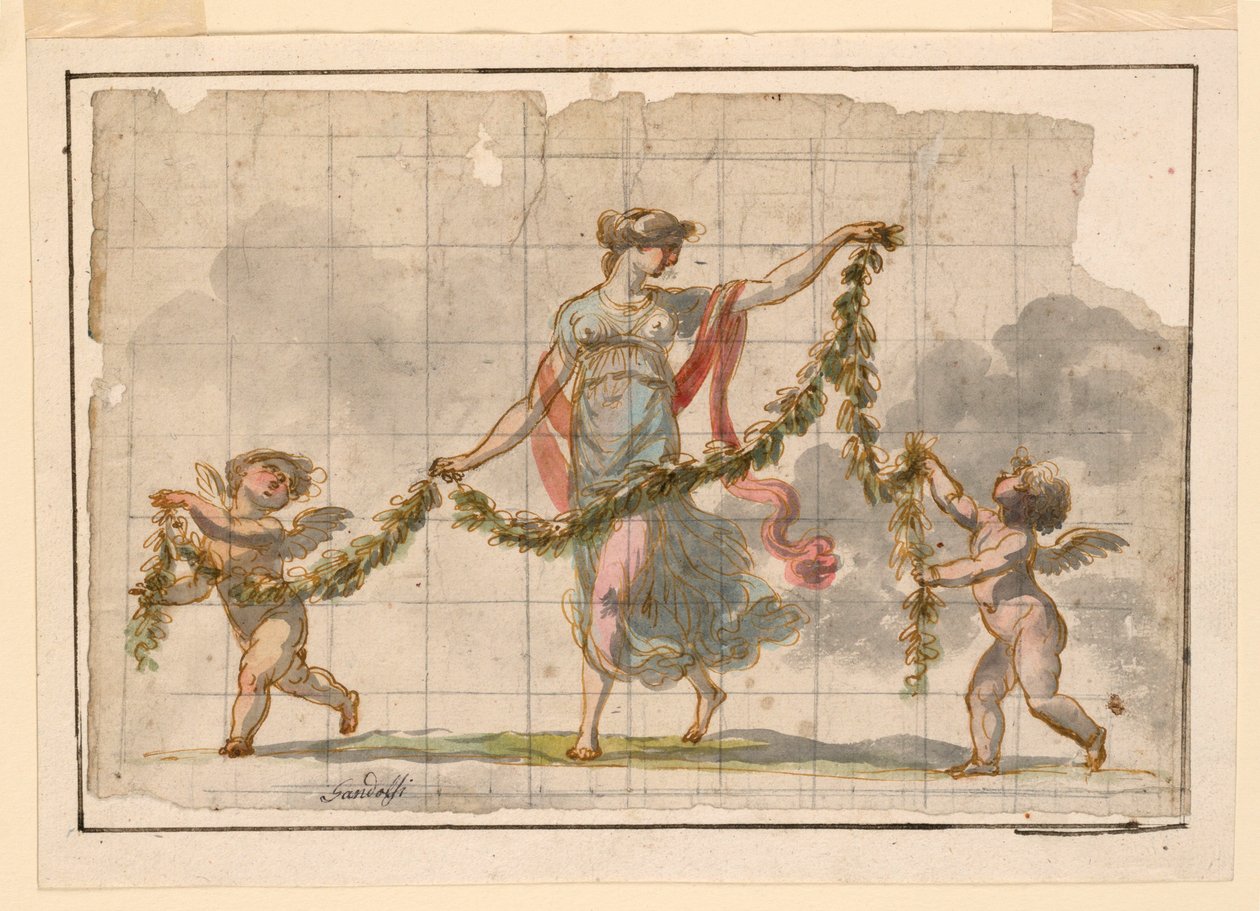 Rajz, falfestmény, 1820 körül alkotó: Mauro Gandolfi