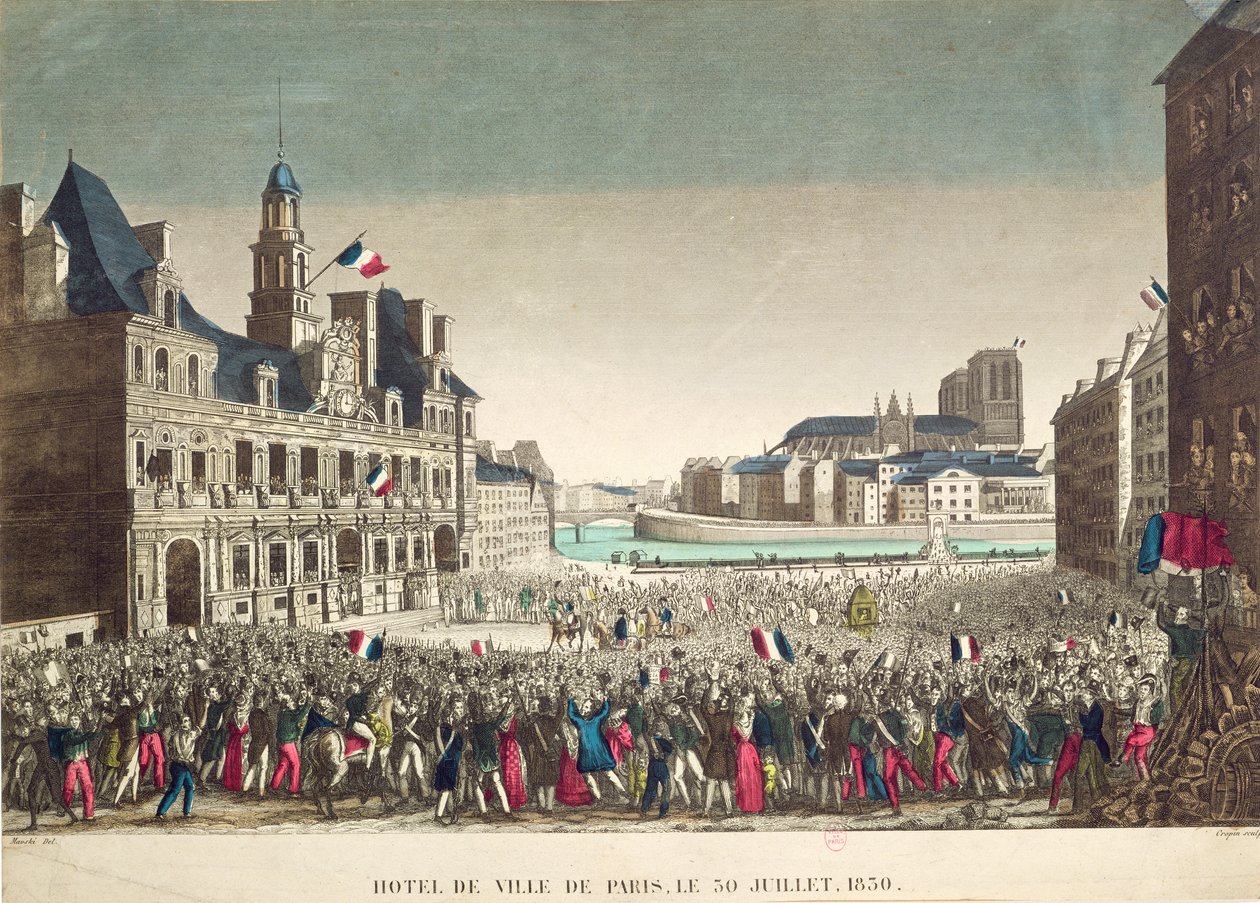 Orléans hercegének megérkezése a Hotel de Ville-be, 1830. július 31., Cropin metszetével alkotó: Mavski