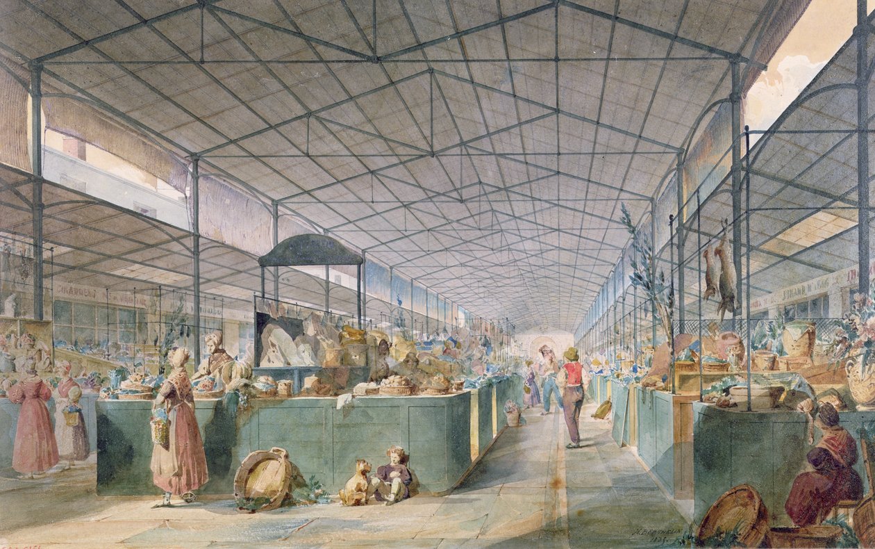 Kilátás a La Vallee-i baromfipiacra, 1834 alkotó: Max Berthelin