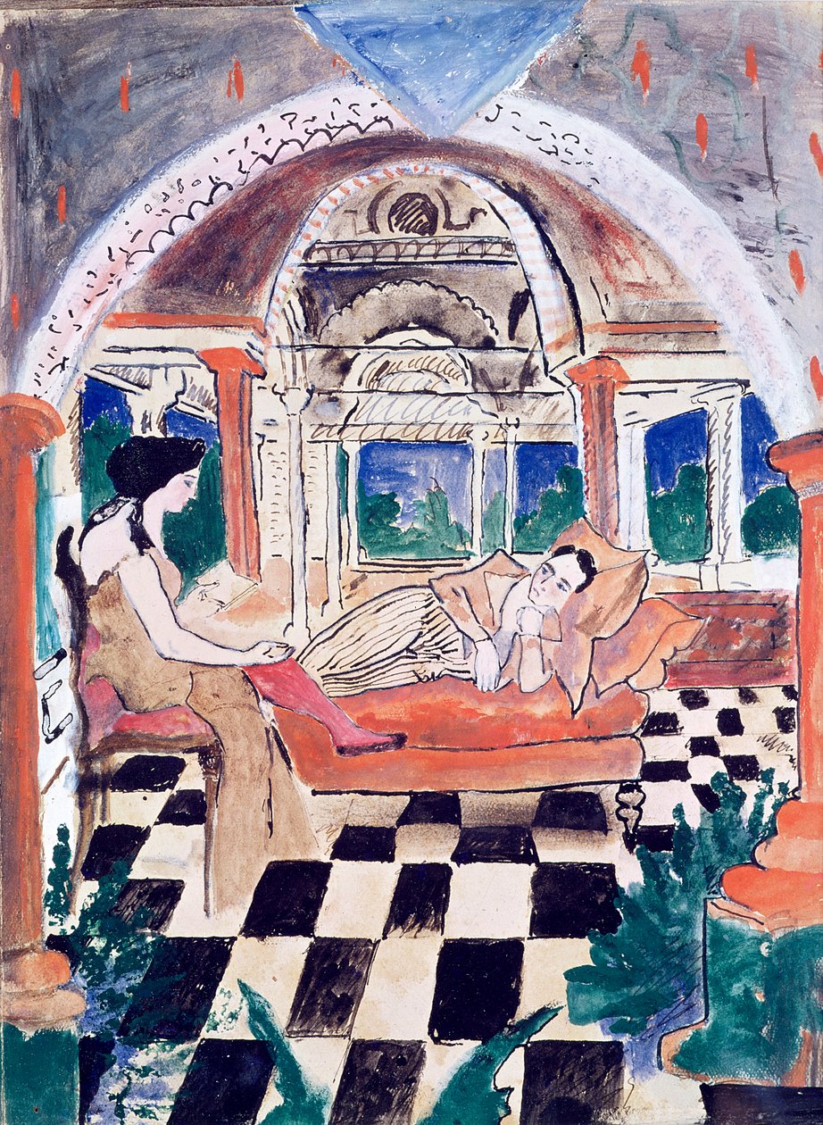 Apollinaire és múzsája (wc és gouache, papír) alkotó: Max Jacob