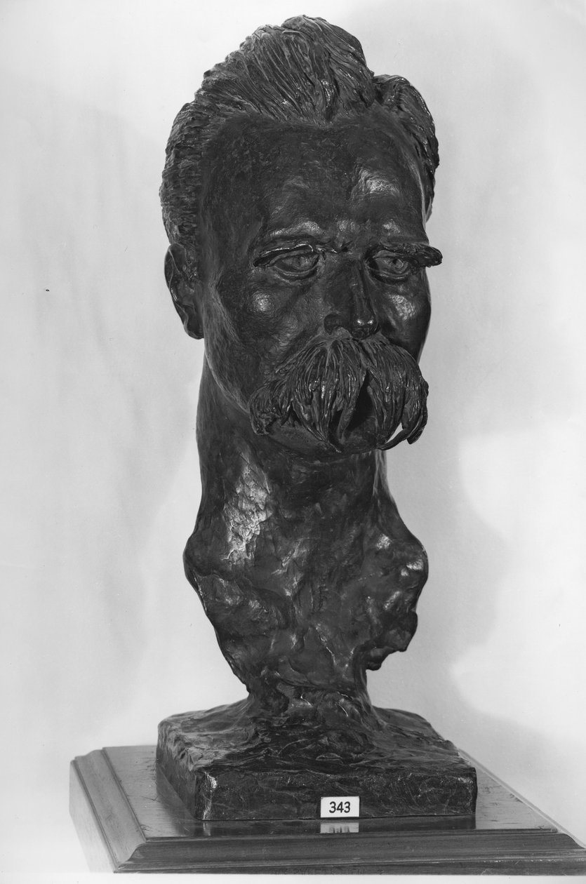 Friedrich Nietzsche (1844-1900) német filozófus mellszobra, 1902 (bronz) alkotó: Max Klinger