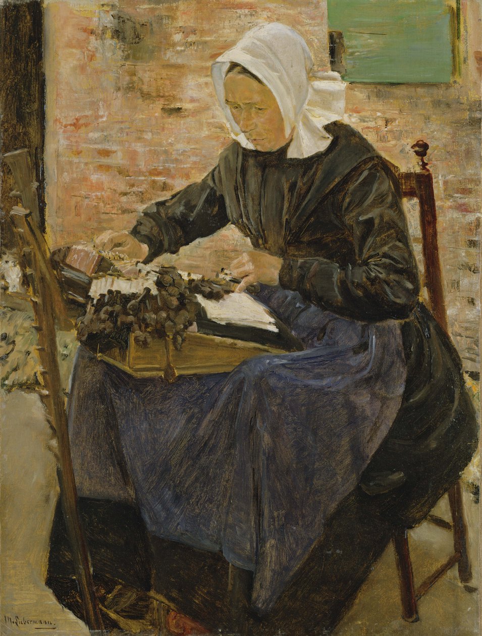 Egy holland csipkeverő, 1881 alkotó: Max Liebermann