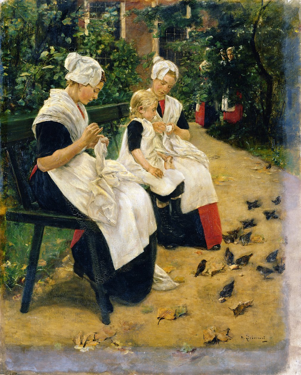 Amszterdam árvák a kertben, 1885 alkotó: Max Liebermann