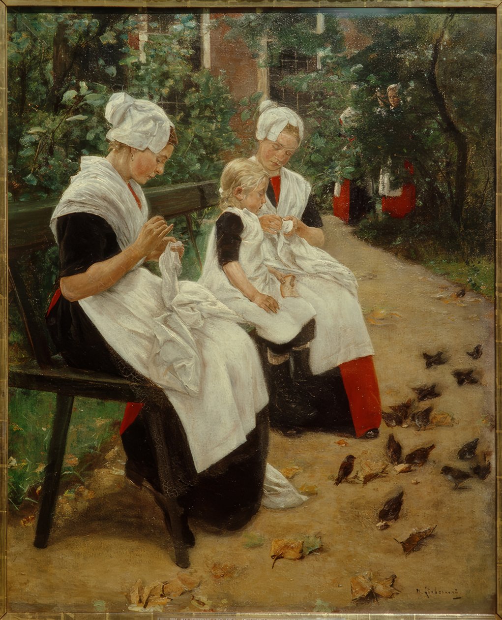 Amszterdam árva lány a kertben alkotó: Max Liebermann