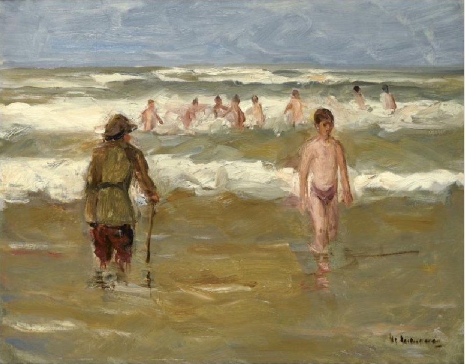 Fürdő fiúk életmentőkkel alkotó: Max Liebermann