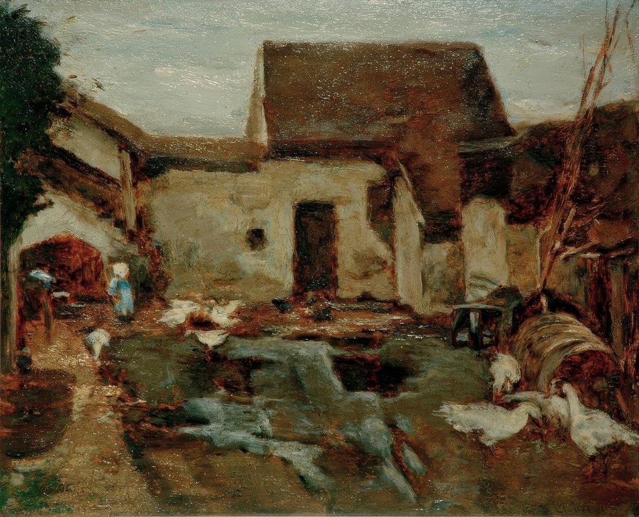 Farm Barbizonban – Tanulmány alkotó: Max Liebermann
