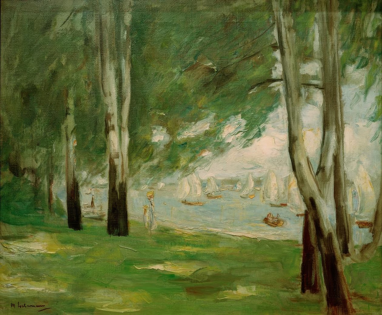 Nyírfák a Wannsee partján keletre alkotó: Max Liebermann