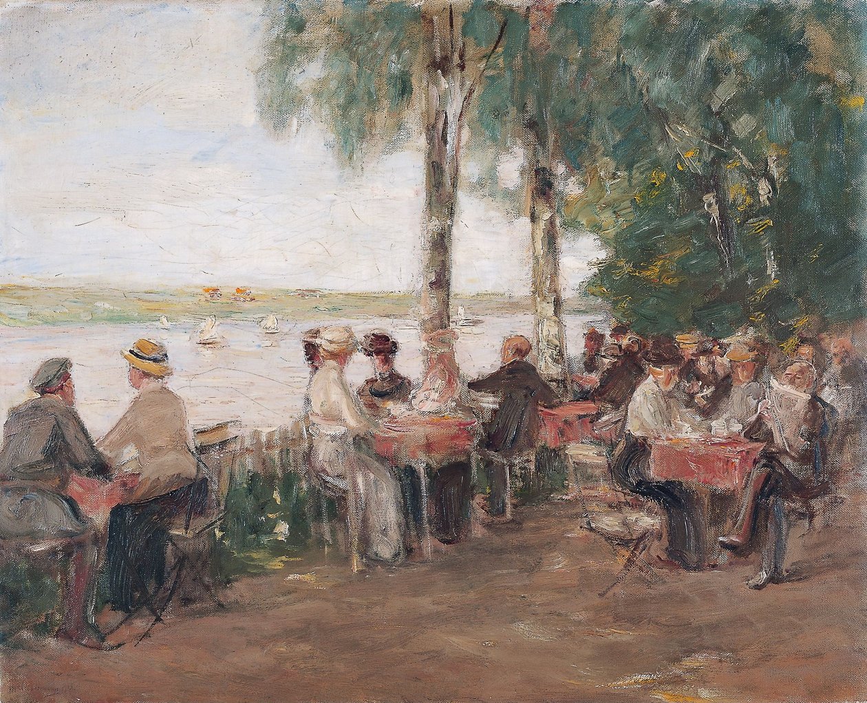 Kerti étterem a víz mellett alkotó: Max Liebermann
