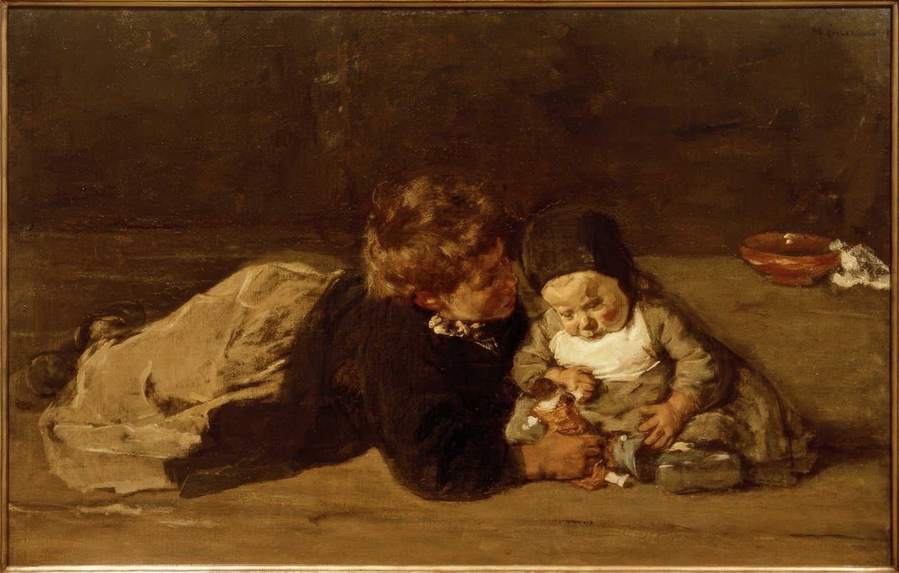Testvérek - játszó gyerekek alkotó: Max Liebermann