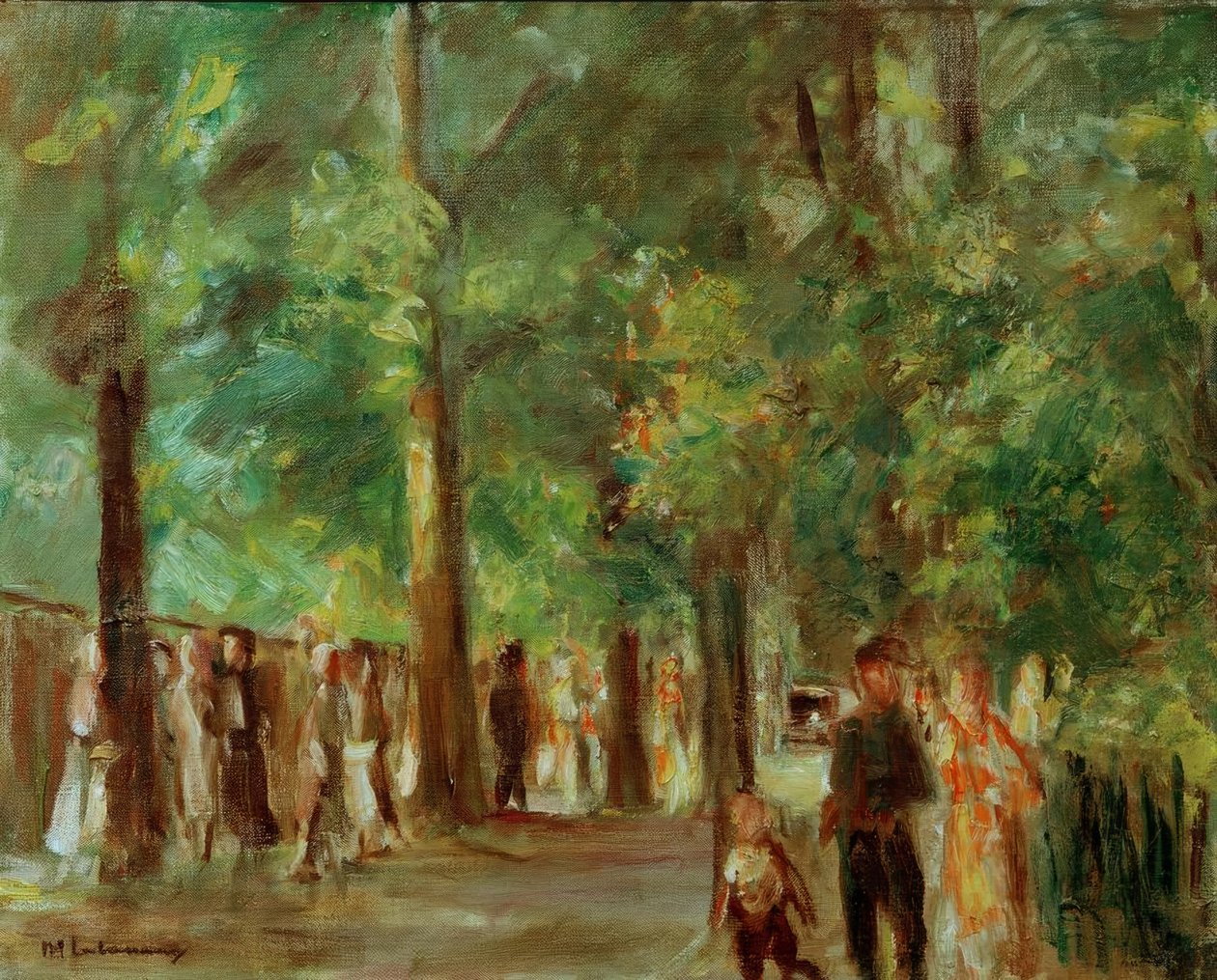 Große Seestraße Wannsee-ben gyalogosokkal alkotó: Max Liebermann