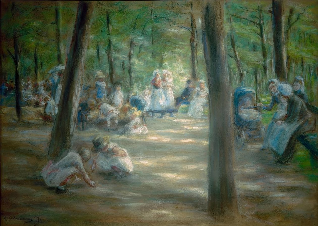 Játszótér a berlini állatkertben alkotó: Max Liebermann