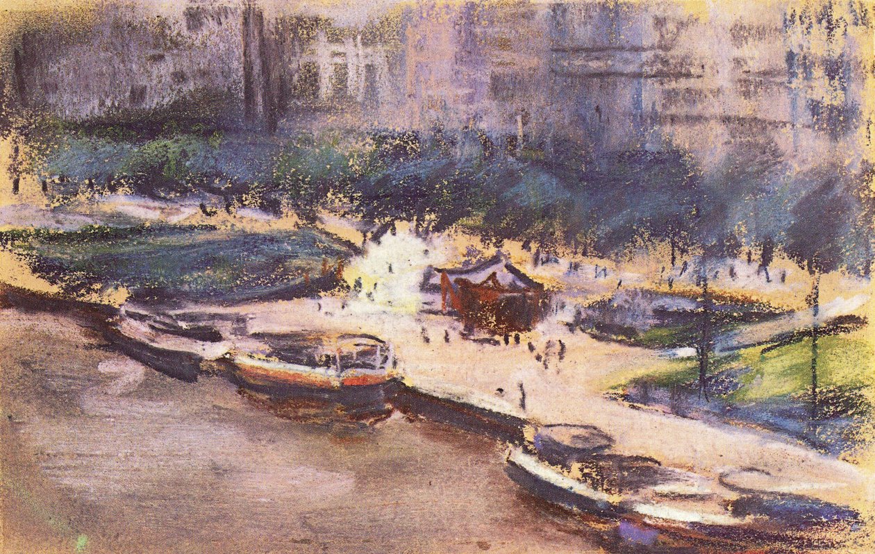 Leszállási terület a hamburgi Jungfernstieg -en alkotó: Max Liebermann