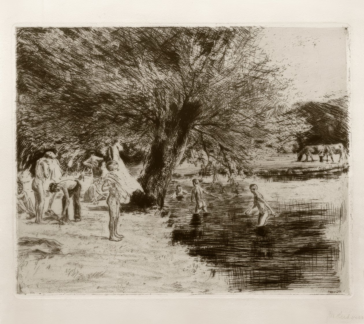 M.Liebermann, fürdőző fiúk alkotó: Max Liebermann
