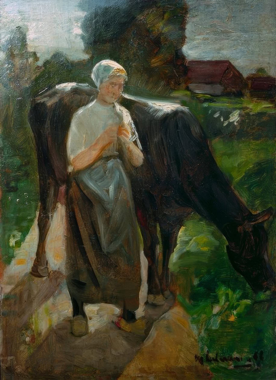 Lány tehénnel alkotó: Max Liebermann
