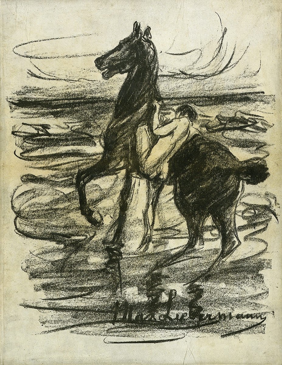 Meztelen lovas a tengerparton alkotó: Max Liebermann