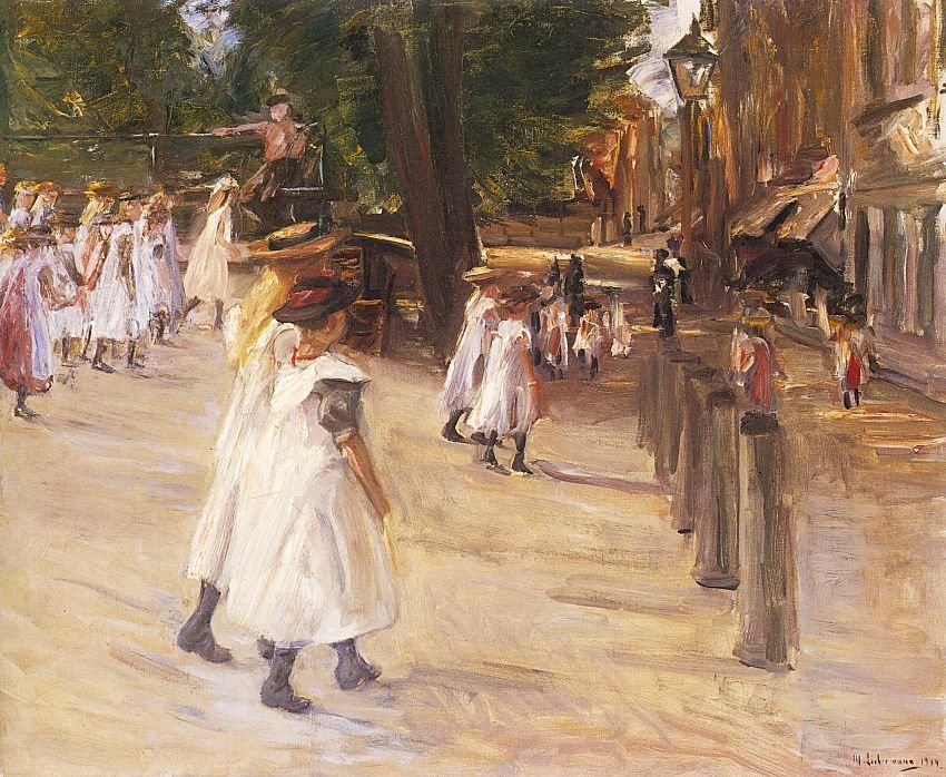 Útban az iskolába Edamban alkotó: Max Liebermann