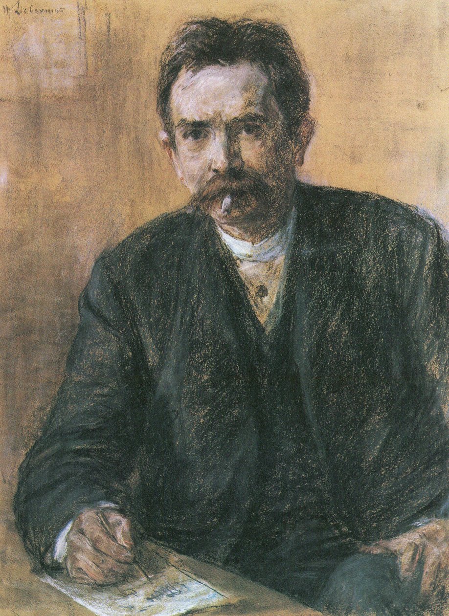 Eduard Grisebach író arcképe alkotó: Max Liebermann