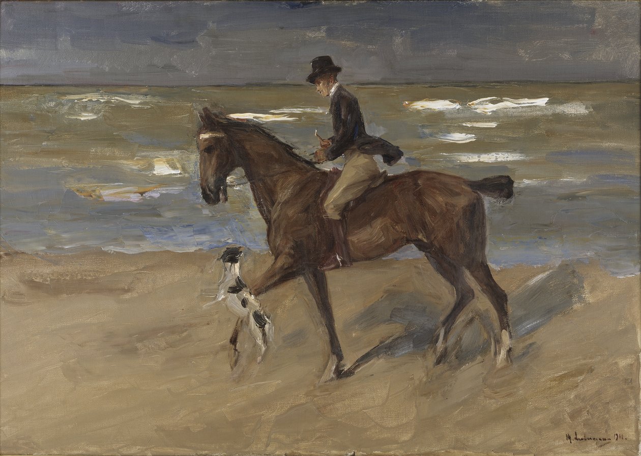 Lovas a tengerparton, 1911 alkotó: Max Liebermann
