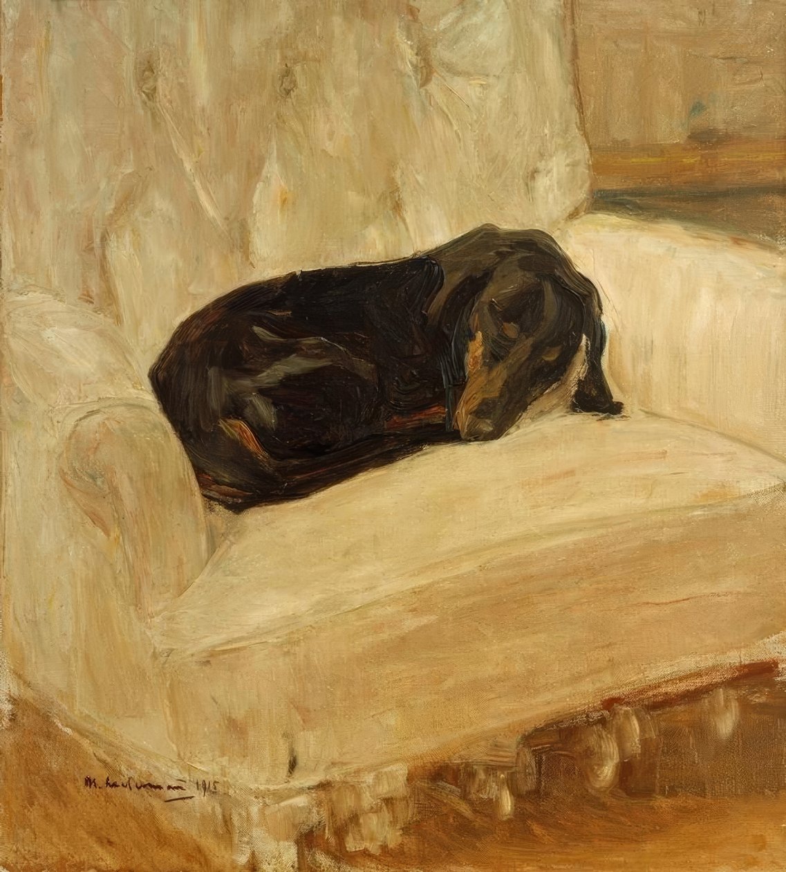 Alvó tacskó egy karosszékben alkotó: Max Liebermann