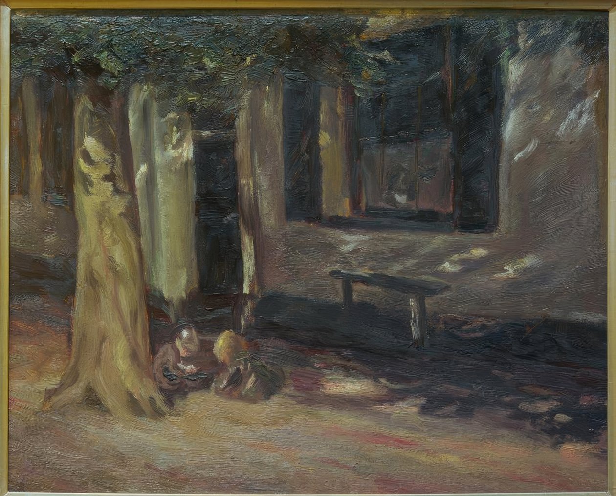 Gyerekek játszanak a küszöbön alkotó: Max Liebermann