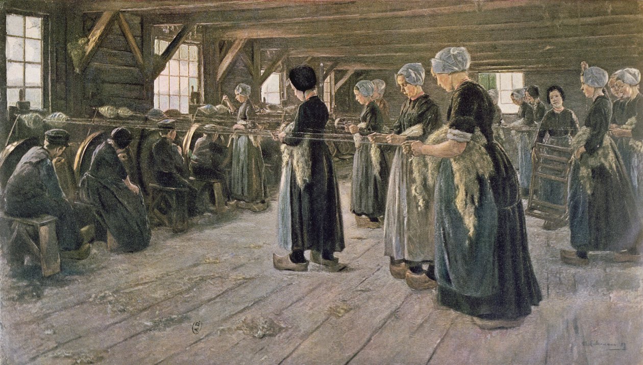 Fonóműhely Larenben, 1889 alkotó: Max Liebermann
