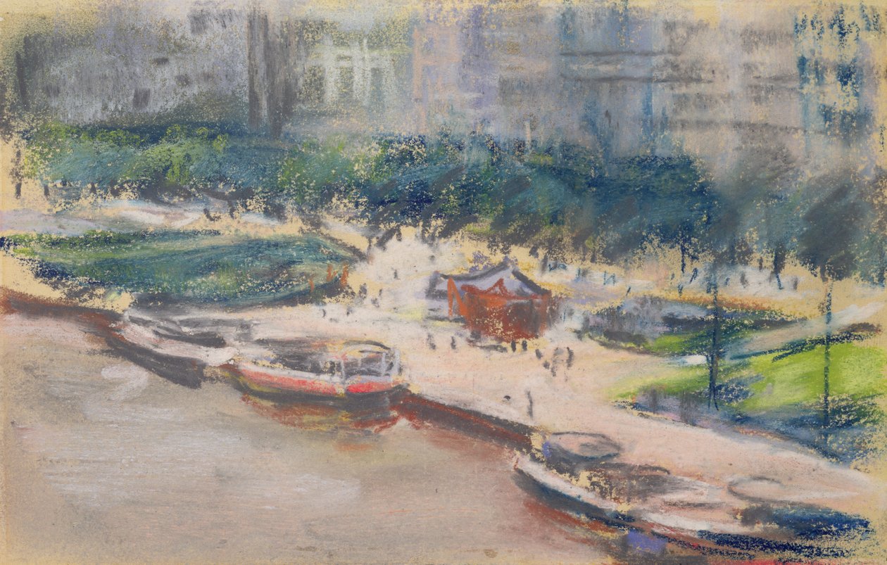 A leszállóhely Jungfernstiegben, Hamburg, 1910 alkotó: Max Liebermann