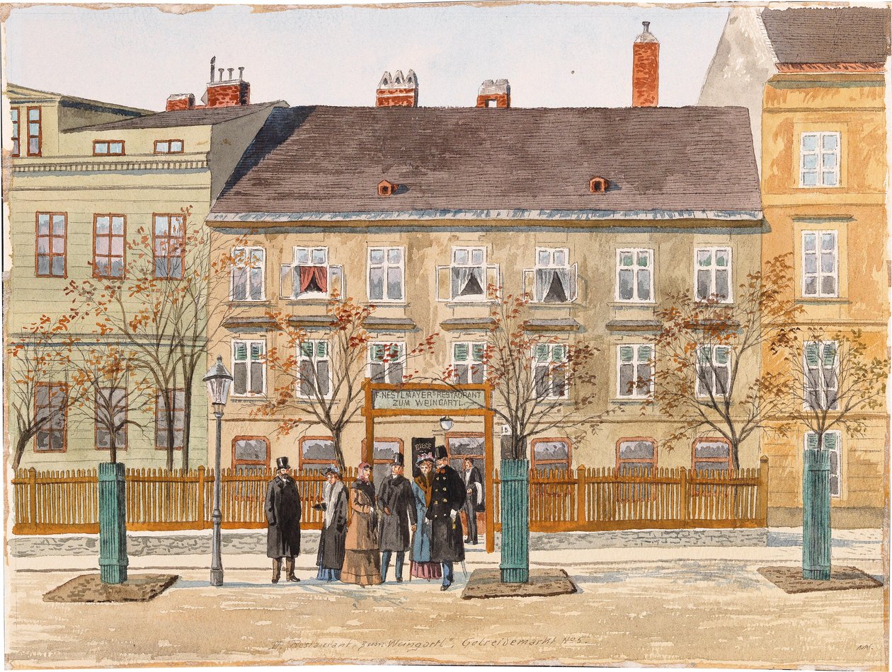 VI., Zum Weingartl étterem, Getreidemarkt No. 5 alkotó: Max Neubauer