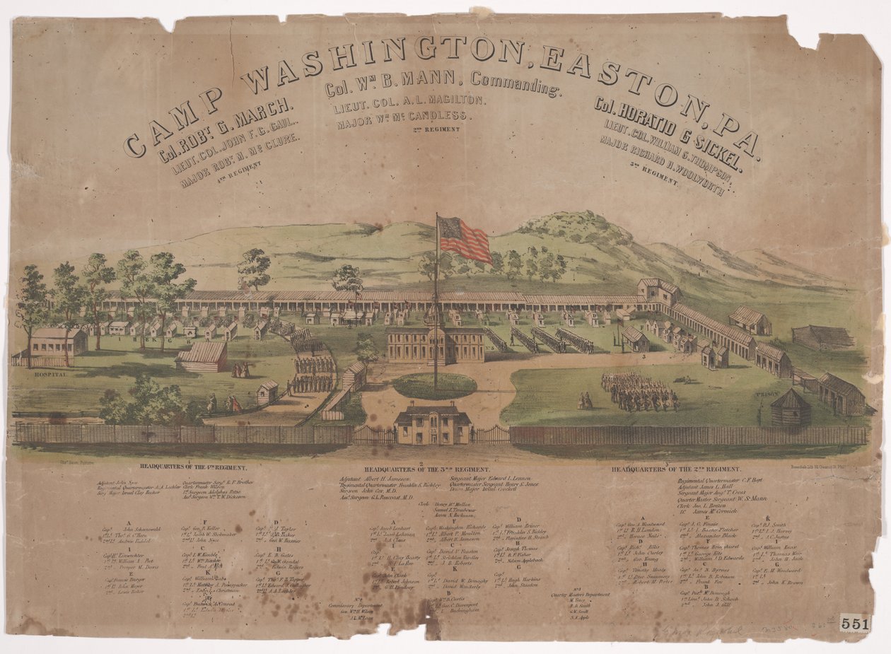 Camp Washington, Easton, PA (chromolitho) alkotó: Max Rosenthal