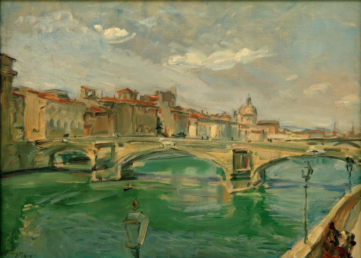 M.Slevogt, Brücke Florenzben (Háromság-híd alkotó: Max Slevogt