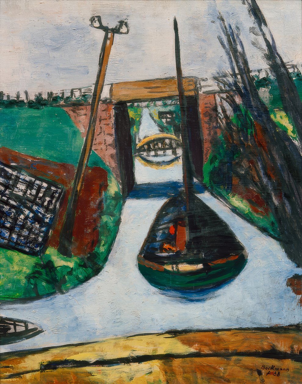 A gátnál (Hollandia). Csatorna Hollandiában alkotó: Max Beckmann