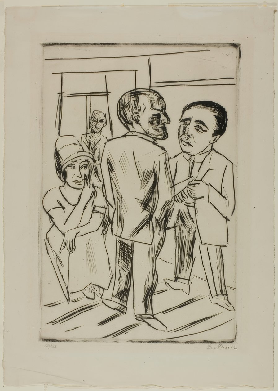 A szállodában (a dollár) alkotó: Max Beckmann