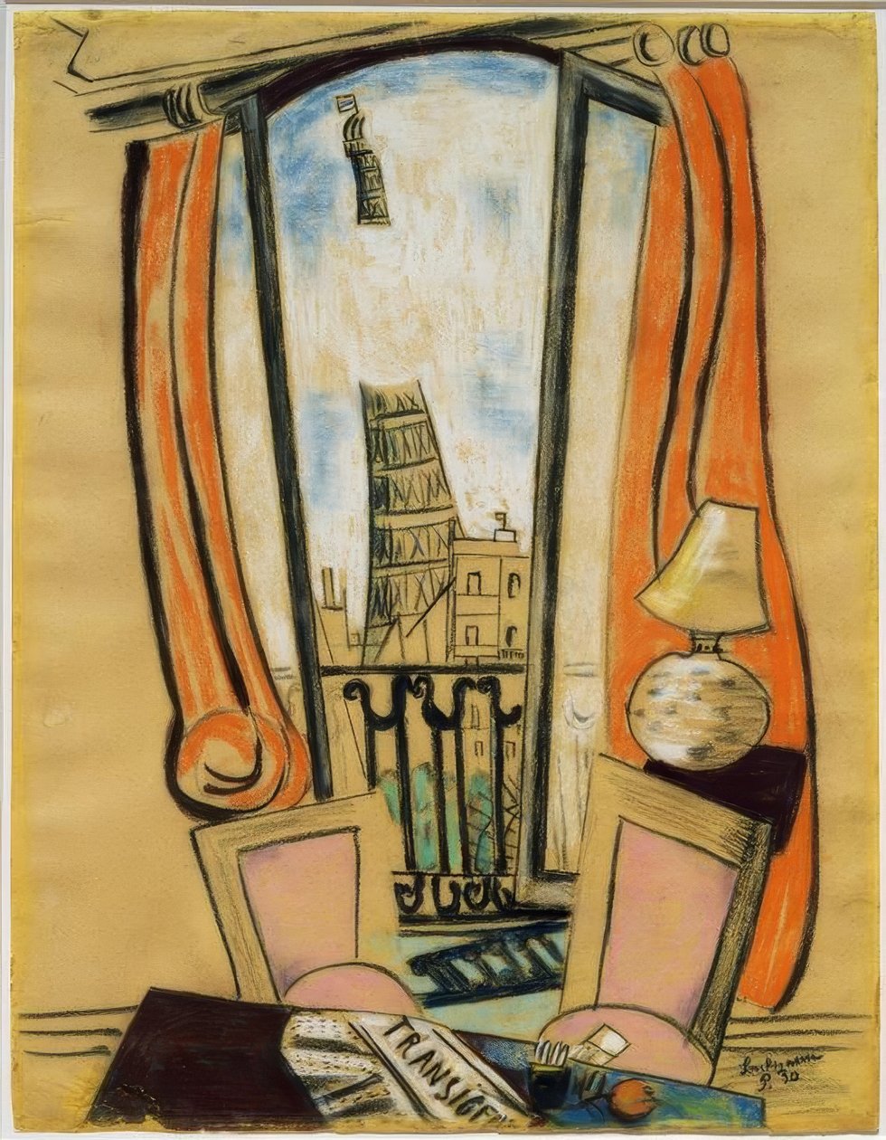 Kilátás az ablakból (Eiffel-torony) alkotó: Max Beckmann