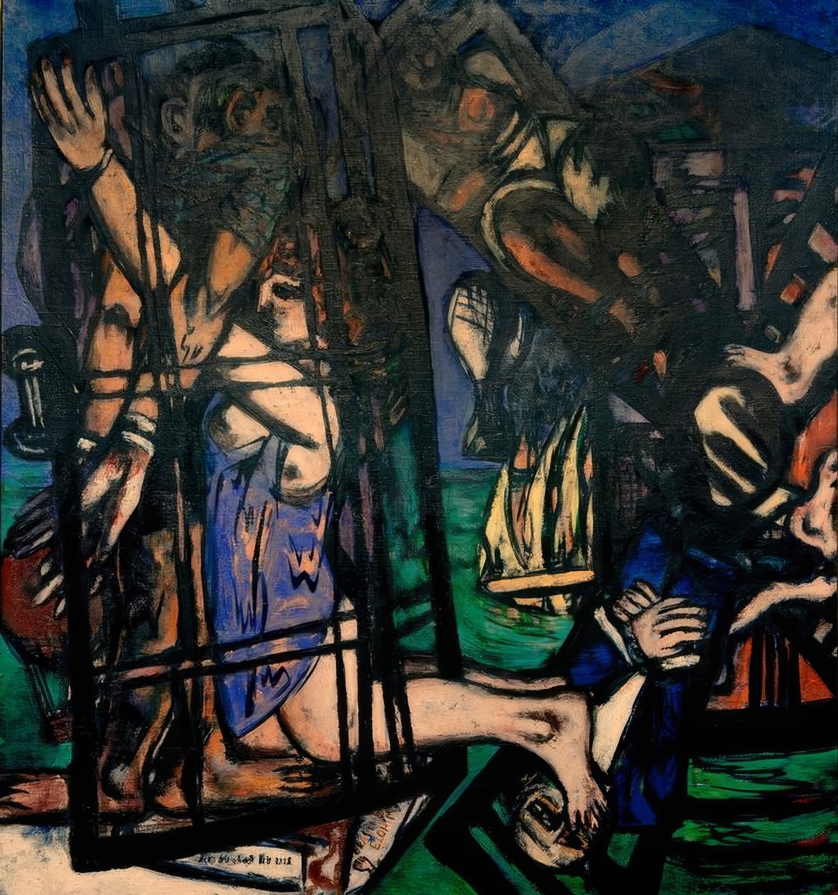 Léggömb szélmalommal. A malom alkotó: Max Beckmann