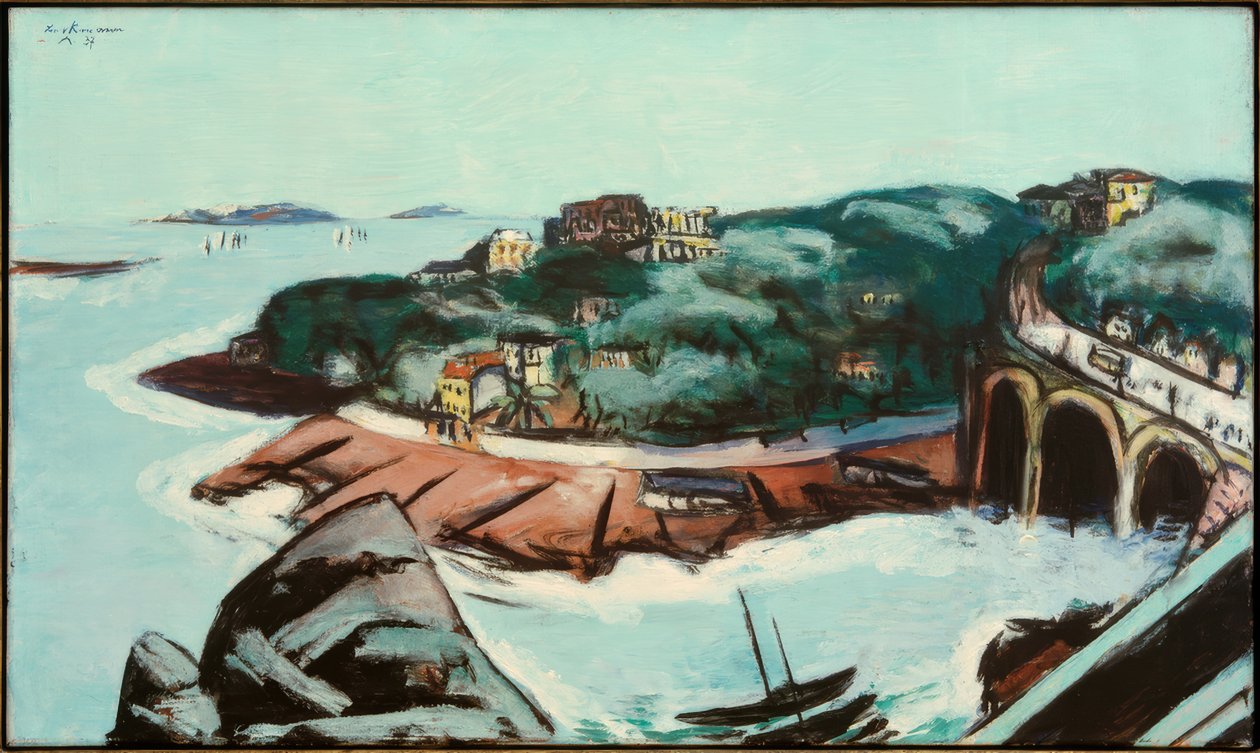 Kilátás a külvárosokra a tenger mellett Marseille közelében alkotó: Max Beckmann