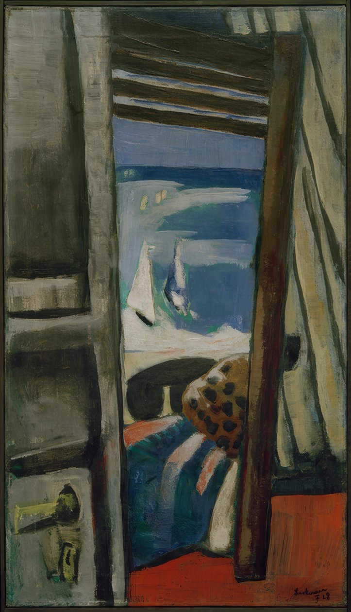 Kilátás a tengerre, piros, szürke, kék alkotó: Max Beckmann