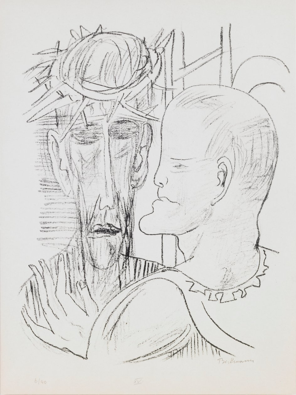Krisztus és Pilátus, 15. tábla a „Nap és álom” portfólióból alkotó: Max Beckmann